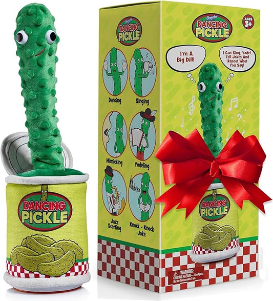 Gagster Dancing Pickle – Sings, Repeats What You Say & Tells Jokes – Hilarious Electronic Yodeling Pickle – Dance, Weird Random Stuff for Anyone Who Loves Funny Gag Gifts