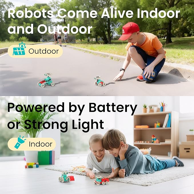 Sillbird Solar Robot Building Kit Christmas STEM Gift for Boys Aged 8-14, 21 in 1 DIY Science Educational Sets for Kids Teens Birthday, Solar or Battery Powered Robotic Set with 211 Pieces