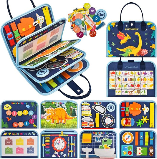 Busy Book for Toddlers 1-3, Montessori Toys Busy Board for 1 2 3 4 Year Old Boy Girl Birthday Gift Educational Learning Quiet Activity Book Airplane Car Travel Toys for Tollders Kids 1-3