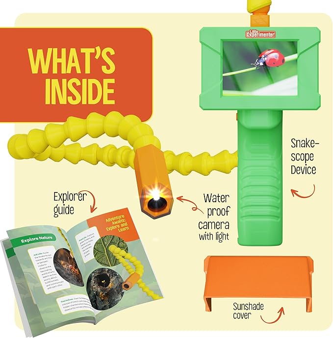 Borescope Snake Camera with Light for Kids, Outdoor Educational STEM Toys, Stocking Stuffer Gifts for 5 Year Old Boy, Nature Activities, for Boys, Girls Ages 4,6,7,8,9,10 Years Old