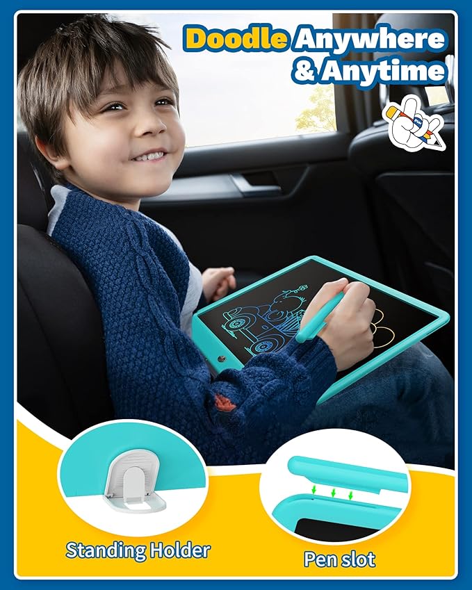 TEKFUN LCD Writing Tablet for Kids, Teen Girl Boy Gifts Ideas, Educational Toys for Boys 8 7 6 5 4 3 Year Old, Drawing Board for Kids Adults (15in Blue)