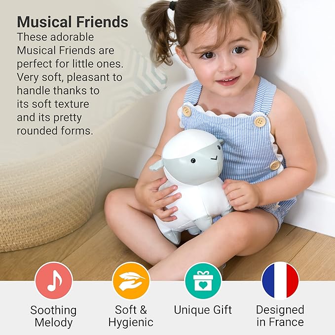 Little Big Friends Musical Baby Toy – Soft Plush Pull-String Cord Classical Toy for Baby & Toddlers | Soothing Stuffed Cuddly Animal Gift | Simon The Sheep