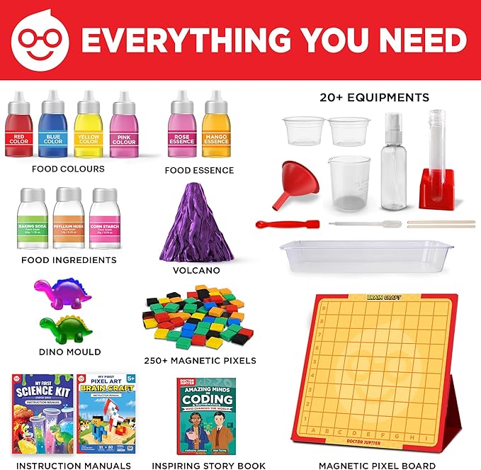 Doctor Jupiter Amazing Science Gift Set |Set of ‘My First Science Kit’, ‘My First Brain Craft’ for Kids Ages 5+ |Birthday Gift Ideas, STEM Learning & Educational Toys for 5-6-7-8 Year Old Boys & Girls