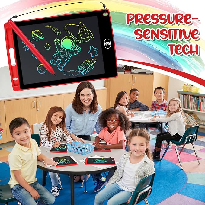 Zhehao 20 Pack LCD Writing Board for Kids, 8.5 Inches Doodle Reusable Screen Drawing Pad Erasable Painting Pads Educational Toy for 3-8 Years (Red)