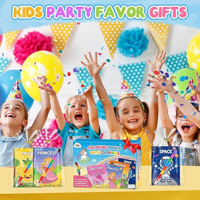 ZMLM Coloring Books for Kids Party Favors: Bulk Crayons Mini Coloring Books for Kids Ages 4-8 Birthday Goodie Bags Stuffers Toddlers Return Gifts Classroom Prizes