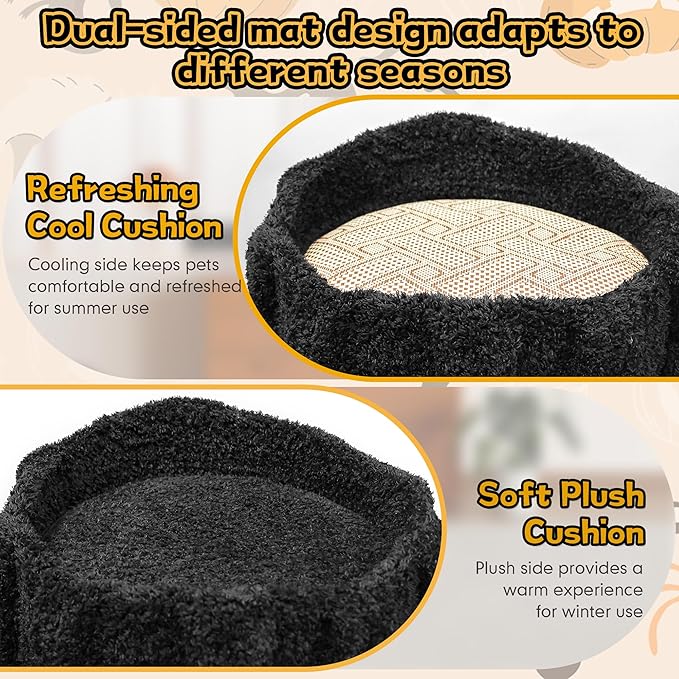 88.6 Inches Super Large Cat Tree,Soft Plush Multi-Level Climbing Tree Cat House,All-in-One Tall Cat Tower with Scratching Post,Real Solid Wood Cat Tree,Multi-Level Furniture Activity Center