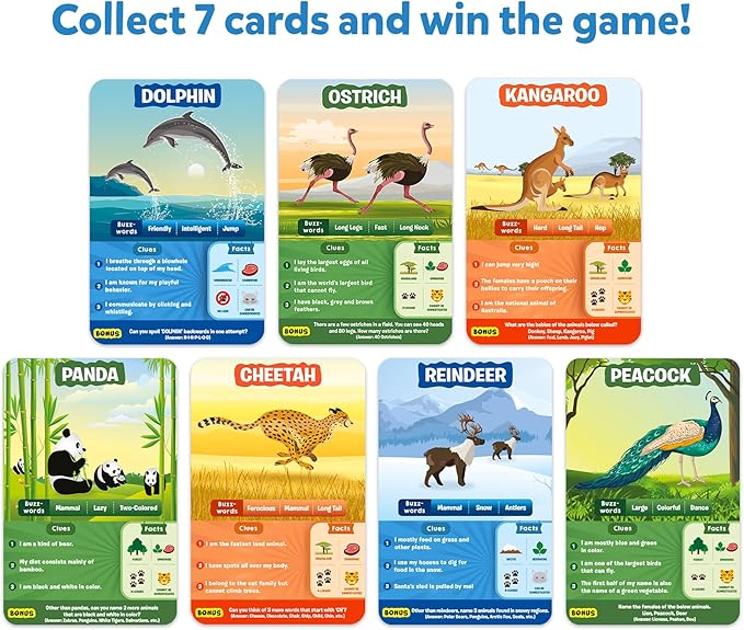Skillmatics Guess in 10 Animal Planet, Trivia Card Games, Christmas Stocking Stuffers Perfect for Boys, Girls, Kids, Teens, Adults Who Love Animals, Travel Games, Gifts for Ages 6, 7, 8, 9, 10, and Up