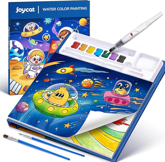 JoyCat Paint with Water Coloring Books for Toddlers, Watercolor Painting Sets for Kids Ages 3-5 4-8, Arts and Crafts Drawing Activities Toy Birthday Gift for Boys Girls (Space)