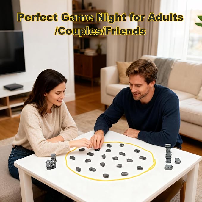 Magnetic Chess Game with 24 Stones, Christmas Family Games for Kids and Adults, Best Multiplayer Strategy Board Games for Family Game Night, Indoor Outdoor Portable Magnetic Travel Chess Set