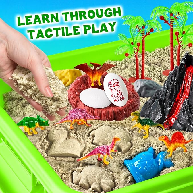 ESSENSON Sensory Bin, Construction Kit with Sensory Sand, Play Sand Pretend Play Beach Toy, Sandbox for Girls and Boys