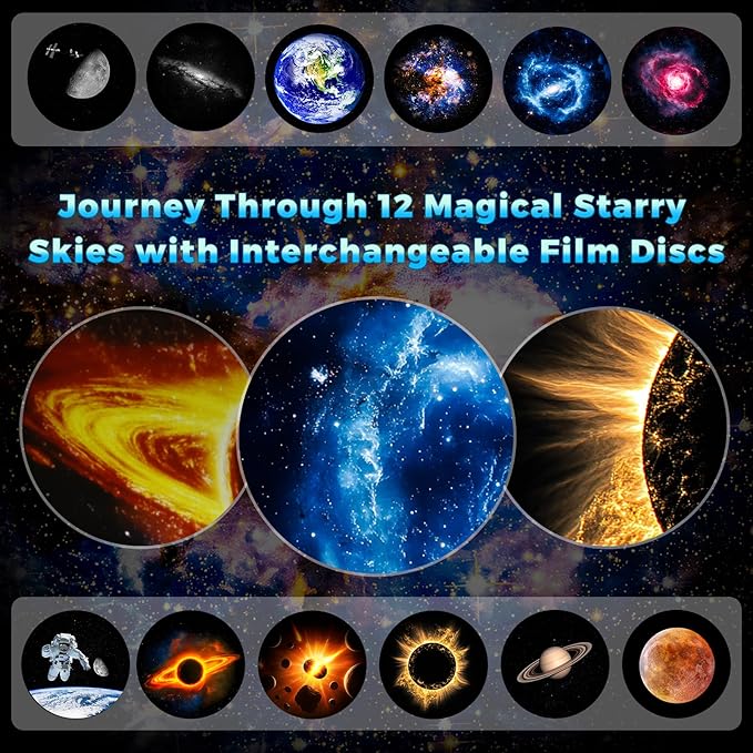 Astronaut Galaxy Projector Planetarium Star Projector, 12-in-1 Space Galaxy Light with Bluetooth 5.0 Speaker, White Noise, Timer & Remote Control, Night Sky Lamp for Bedroom, Home Theater, Party Décor