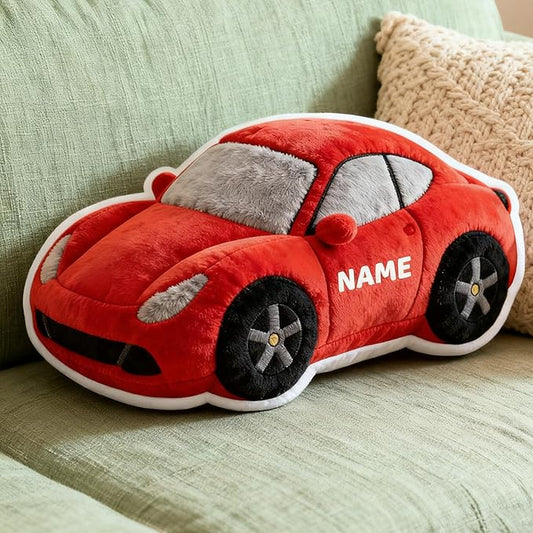 Custom Car Shaped Pillow Cute Personalized Name Plush Doll, Double-Sided Construction Engineering Vehicle Pillow for Kids, Birthday Gifts for Boys and Girls Sofa Decorative Pillows 8-32in