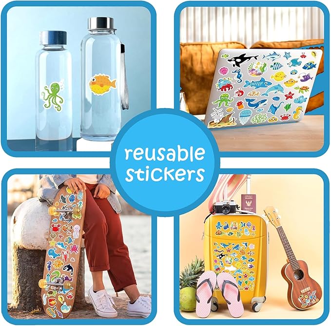 Haktoys Magnetic Wooden Alphabet Fishing Game with Ocean Sticker Book – Montessori ABC Toy with 26 Lettered Fish & 2 Poles – Educational Travel Toy for Toddlers, Boys & Girls Ages 3+