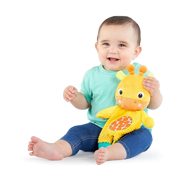 Bright Starts Snuggle & Teethe BPA-Free Crinkle Teething Plush Baby Toy - Giraffe