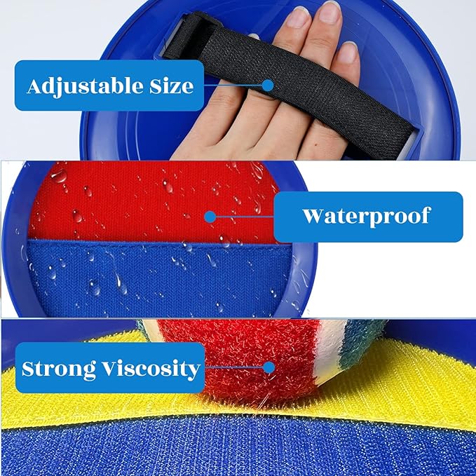 Toss and Catch Game Set, Outdoor Games with 4 Paddles 4 Balls and 1 Storage Bag, Great Outdoor Toys/Gifts for Kids, Classic Beach and Yard Games