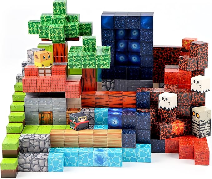 Magnetic Building Block Toy - 144PSC Stacking Construction Set to Cultivate STEM Skills for Boys and· Girls 6 7 8 9