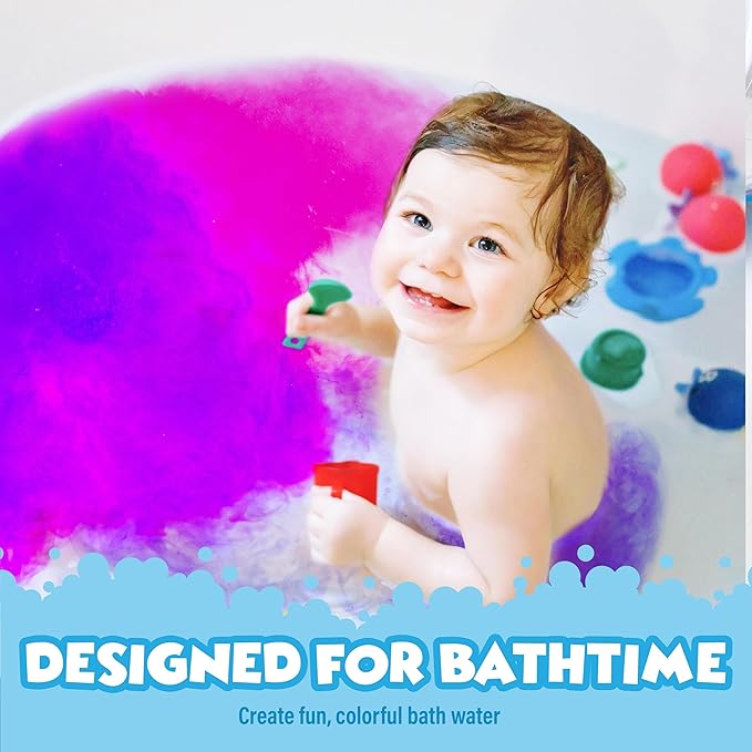 Tub Works® Bath Color Fizzies®, 150 Count, 3 Pack | Nontoxic & Fragrance-Free | Color Bath Drops Create Fun Bath Colors | Bath Color Tablets in 7 Colors for Variety | Bath Bombs for Kids Bath