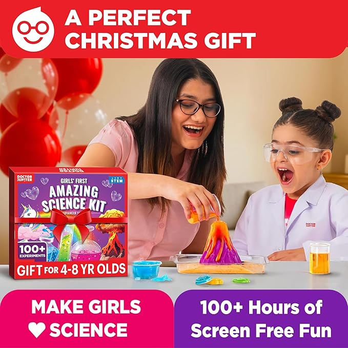 Doctor Jupiter My First Amazing Science Kit for Girls Ages 4+ | Birthday Gift Ideas for 4-5-6-7-8 Year Old Girls | 100+ Experiments | STEM Learning & Educational Toys, Summer Activities