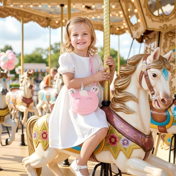 Kids Real Makeup Kit for Girls 3-10 Years Old : Washable Non Toxic Make Up Toys Sets for Toddler - 17Pcs Vanity Set with Unicorn Purse for Little Girl Ages 3 4 5 6 7 8 Birthday Gifts -Pink