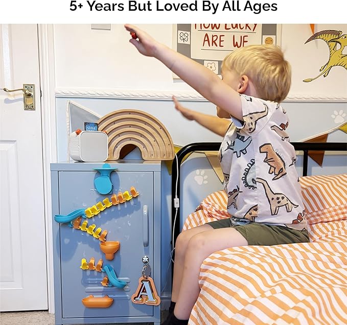 Oribel VertiPlay Magnetic Marble Run | Builder Set STEM Toy | Creative Free Play Construction Kit for Kids | Works on Fridges, Lockers & Metal Surfaces | Builder Set (75)