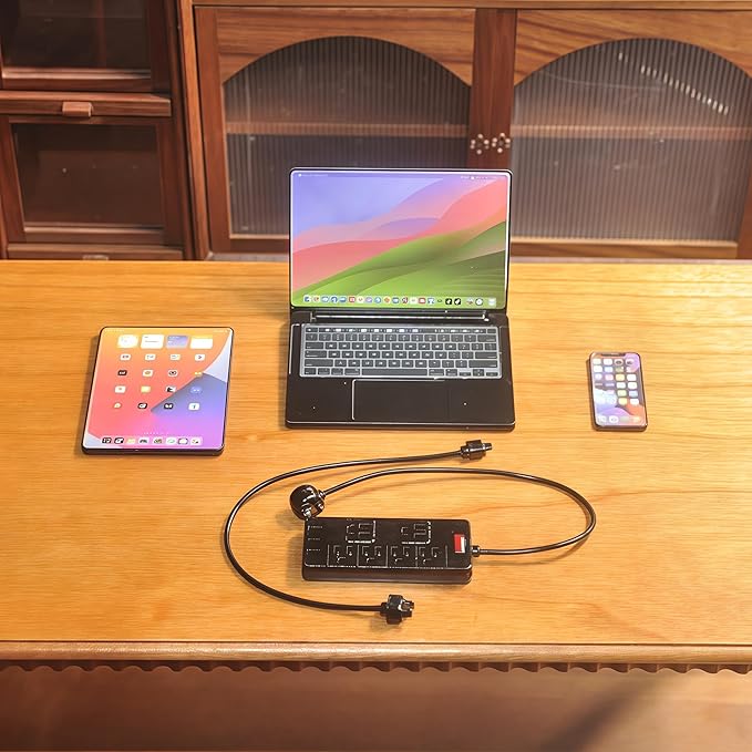 Miniature Electronics Set for Dollhouses: 1:6 Scale Metal Smartphone, Tablet, Laptop & Socket - Doll Accessory Compatible with 1:12 Scale Miniatures - 5 Color Variants (Black)