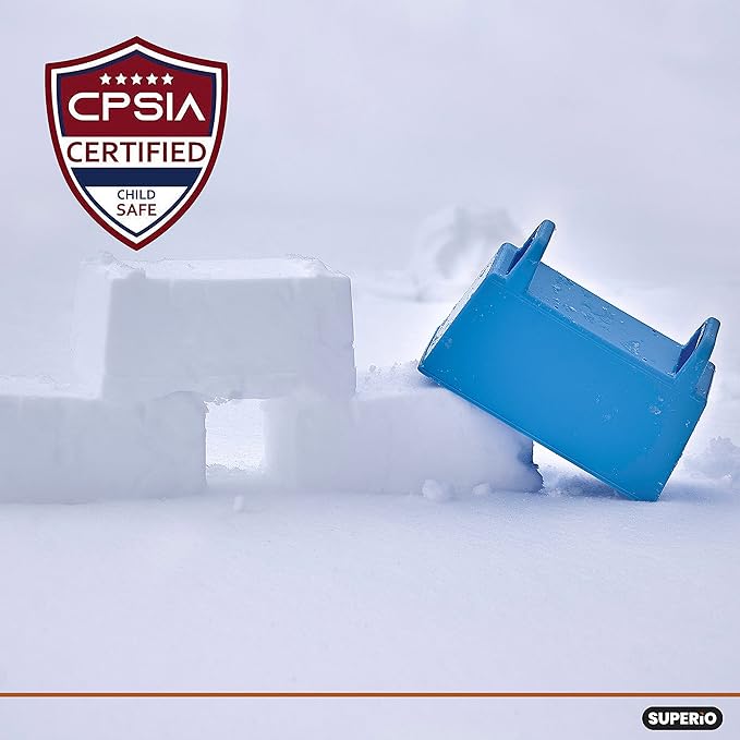Superio Snow Brick Maker Igloo Fort Block Form Outdoor Winter Snow Toys Sand Castle Building Kit for Adults and Kids Sandbox, Beach, Sand Toys (Blue), 3 Pack