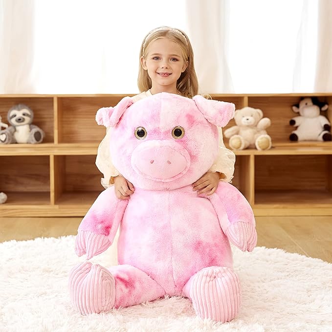 EARTHSOUND Giant Pig Stuffed Animal,30 inches Large Plush Toy Big Soft Toys,Huge Life Size Jumbo Cute Oversized Fat Piggy Animals,Gifts for Girls Boys