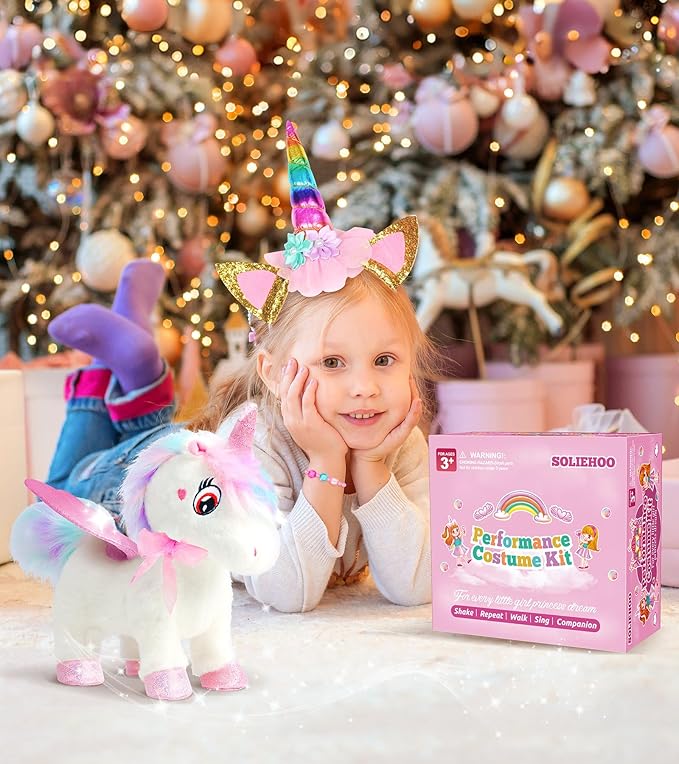 Unicorn Toys for Girls Age 4-6 Unicorns Gifts, Walking Talking Singing Interactive Toy, Remote Control Plush Unicorn's Pet Care Toy, Unicornss Dress up for Toddler Girls Kids 3 4 5 6 Years
