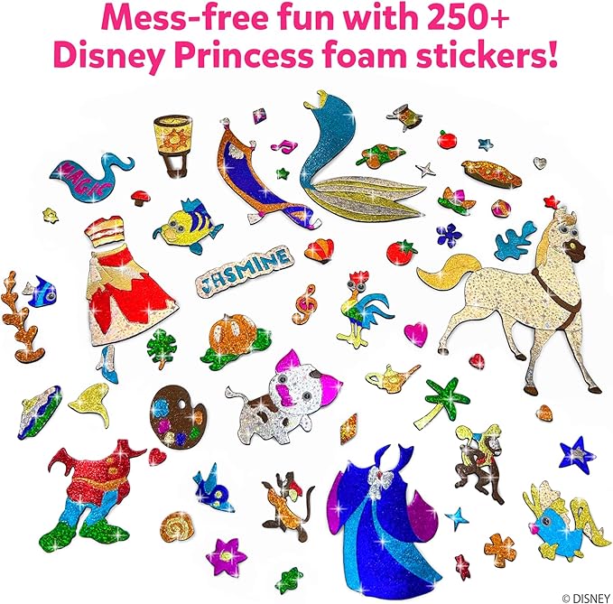 Skillmatics Foil Fun - Disney Princess, Mess-Free Art & Craft Kits for Kids, DIY Creative Travel Toys, Perfect Christmas Gifts for Fans of Moana, Cinderella, Ariel, Jasmine, Ages 4, 5, 6, 7, 8, 9