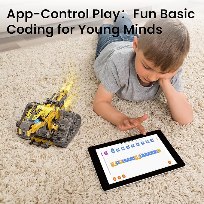 Sillbird Robot Building Kit with Remote Control Gifts for Kids Boys Ages 8-13, Coding Christmas STEM Robotic Technic Racer Car Toys for Birthday, Build 6in1 Model with 631 Pieces