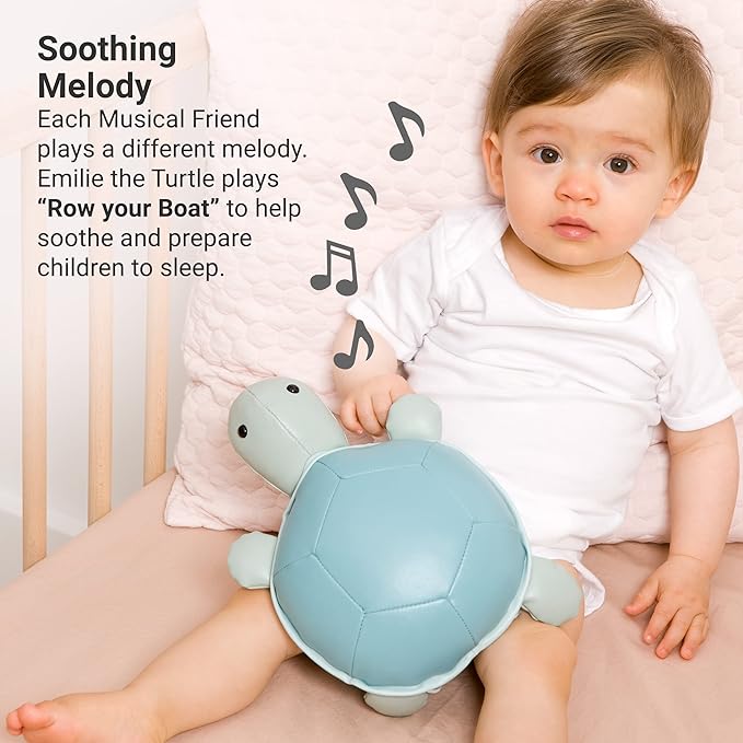 Little Big Friends Musical Baby Toy – Soft Plush Pull-String Cord Classical Toy for Baby & Toddlers | Soothing Stuffed Cuddly Animal Gift | Emilie The Turtle