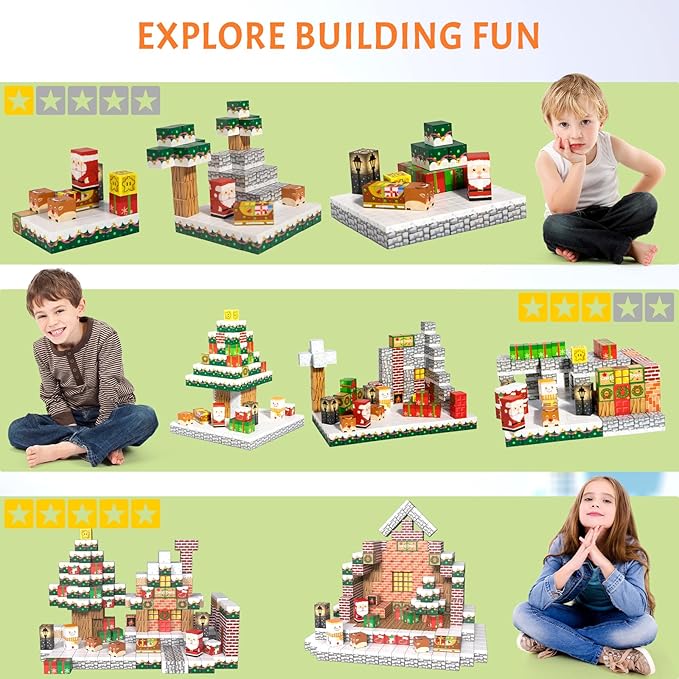 Vdealen 300 PCS Magnetic Blocks-Magnetic Building Blocks, Stacking Magnetic Cubes Toy for Kids, STEM Montessori Sensory Toys for Boys and Girls Age 3 4 5 6 7 8 9 10 11 12 Christmas Birthday Gift