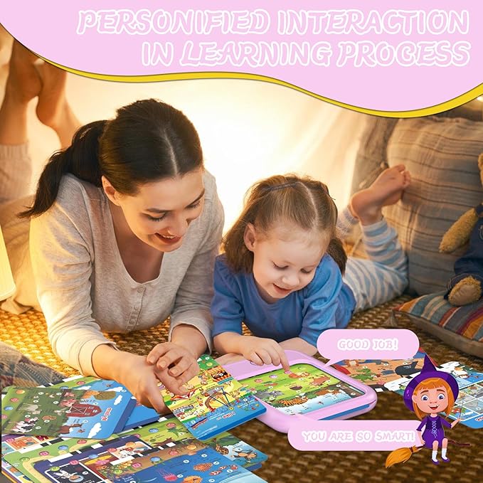 Kids Educational Learning Tablet Toy-Educational Tablet Toy to Interactive Learn Alphabets,Colors,Number,Foods,Jurassic Park,Animals,Learning Toys for Toddlers 2-6 Years Old,Gifts for Boys Girl