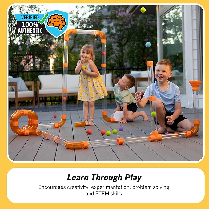 Fat Brain Toys The Original Air Toobz, Air-Powered STEM Building Toys for Kids & Teens, Kids Building Toys, STEM Toys for 3+ Year Old