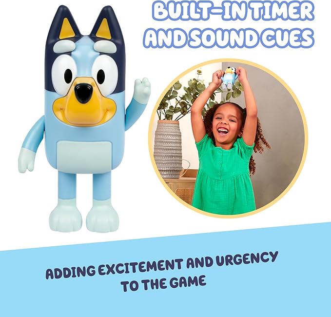 Bluey Game Hide and Seek Figure, Articulated, Musical Kids Figurines with Dance Mode, Interactive Play Toddler Figurine Toys for Ages 3+