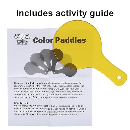 LEARNING ADVANTAGE Color Paddles - Set of 6 - Hands-on Teaching Aid - Color Learning for Toddlers