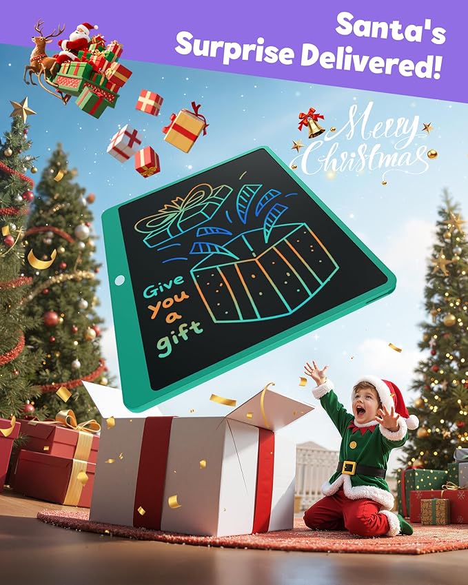 TEKFUN LCD Writing Tablet for Adults, Large Doodle Board, 16 Inch Colorful Drawing Tablet Writing Pad, Toddler Toys for 3 4 5 6 7 8 9 Year Old Girls Boys Teen, Birthday Gifts for Kids (Green)