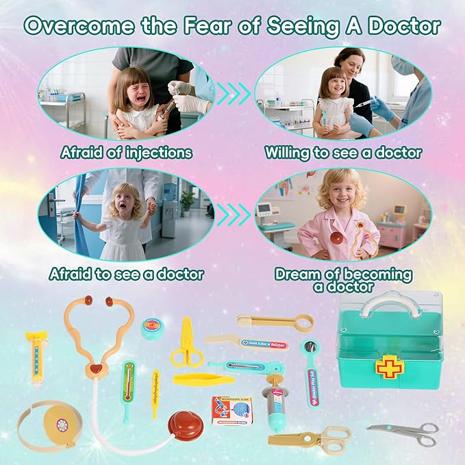 Doctor Kit for Kids, Toddlers Doctor Play Set, Doctor Pretend Play Toys for Toddlers 3-5