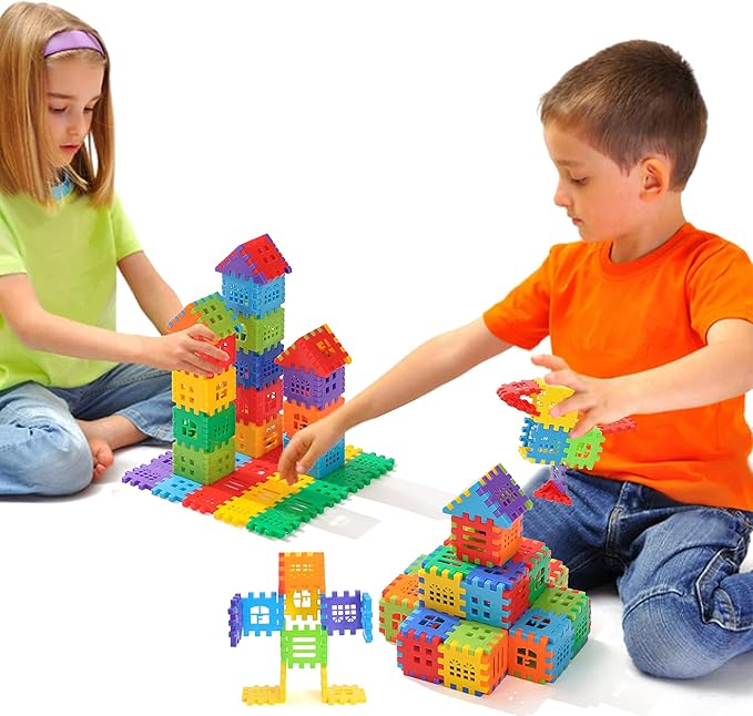 Building Blocks – 100-piece Kids Builders Blocks Set with Storage Bag – Interlocking Building Blocks for Toddlers and Kids – Fun and Educational Toy Building Set for Skill Development