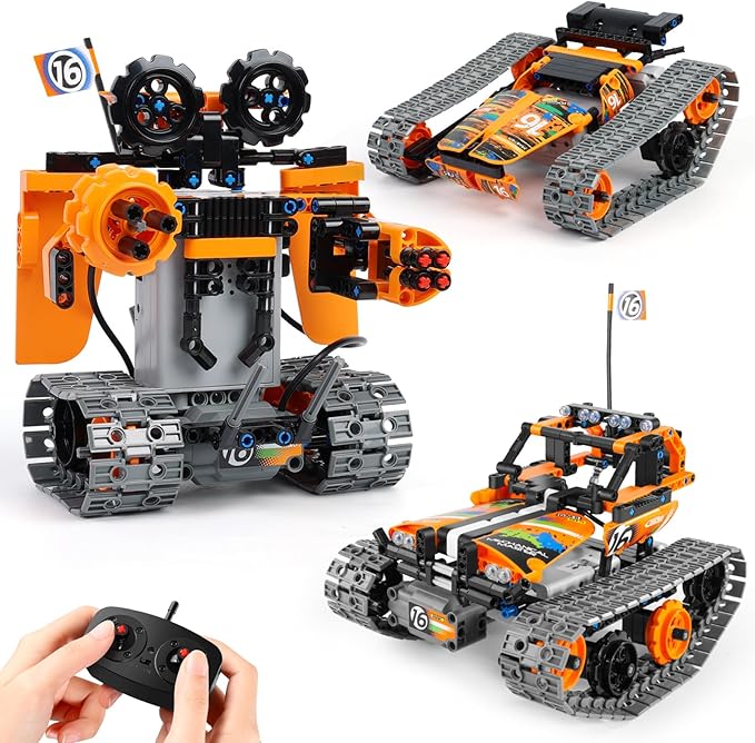 Building Toys STEM Robot Kit for Kids Ages 8-12, Remote Control Erector Sets Engineering Robotics Kits, Educational Birthday Gift for Boys & Girls 5-7 9 10 11 13 14+ Year Old