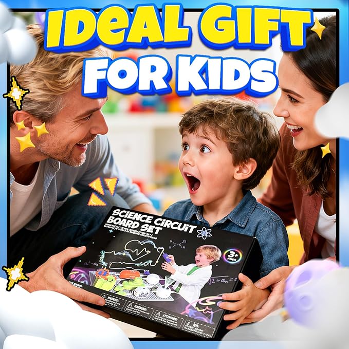 SMILESSKIDDO Science Kits for Kids | STEM Toys for Kid, Electronics Exploration Kit, Over 300 Projects, 16 Circuit Parts, STEM Toy Educational Gifts for Kid Boys Girls Ages 3 4 5 6 7 8 9 10 11 12