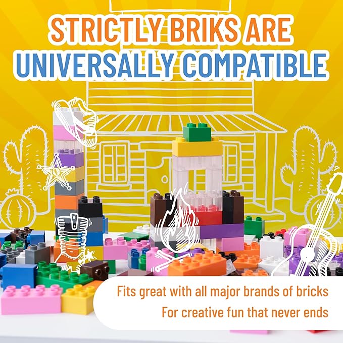 Strictly Briks Building Blocks Set - Toddler Blocks Ages 3-5 - Compatible with Lego Sets & Kids Building Kits - Durable Learning Toy - 84 Pieces, Multicolor