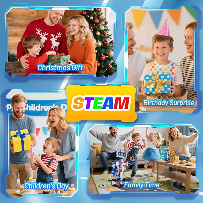 okk Robot Building Toys for Boys, STEM Projects for Kids Ages 8-12, Remote & APP Controlled Engineering Learning Educational Coding DIY Building Kit Rechargeable Robot Toy Gifts for Girls