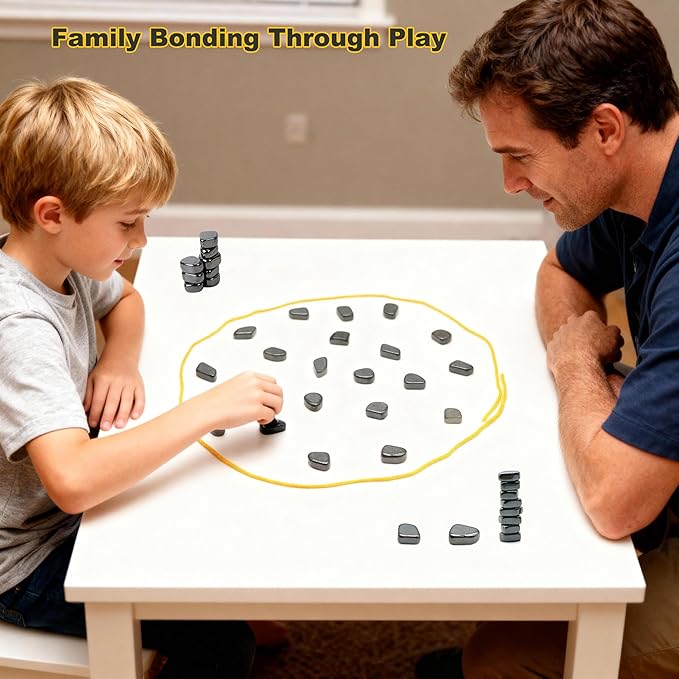 Magnetic Chess Game with 24 Stones, Christmas Family Games for Kids and Adults, Best Multiplayer Strategy Board Games for Family Game Night, Indoor Outdoor Portable Magnetic Travel Chess Set