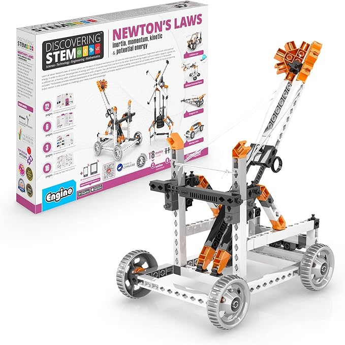Engino- STEM Toys, Newton's Laws Inertia, Kinetic & Potential Energy, Building Toys for Kids 9+, Creative Engineering Kit, STEM Projects, Gifts for Boys (8 Model Options)