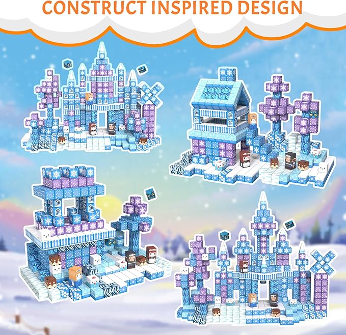 Vdealen 300 PCS Magnetic Blocks-Magnetic Building Blocks, Stacking Magnetic Cubes Toy for Kids, STEM Montessori Sensory Toys for Boys and Girls Age 3 4 5 6 7 8 9 10 11 12 Christmas Birthday Gift