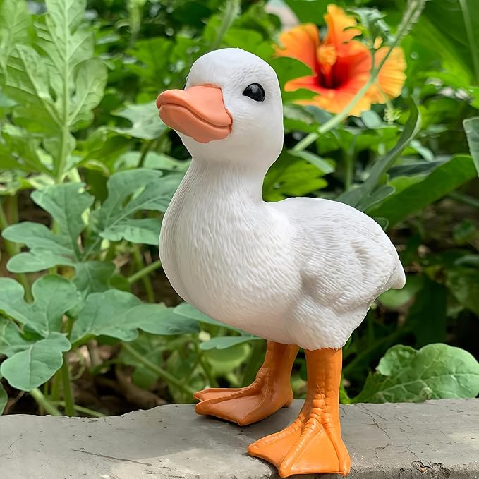 Rubber Ducks Farm Realistic Animal Figurines Duckling Little Duck Animal Figures for Children's Toys Bath Toys and for Party Favors, Gifts, Prizes, Rewards, Giveaways (White)