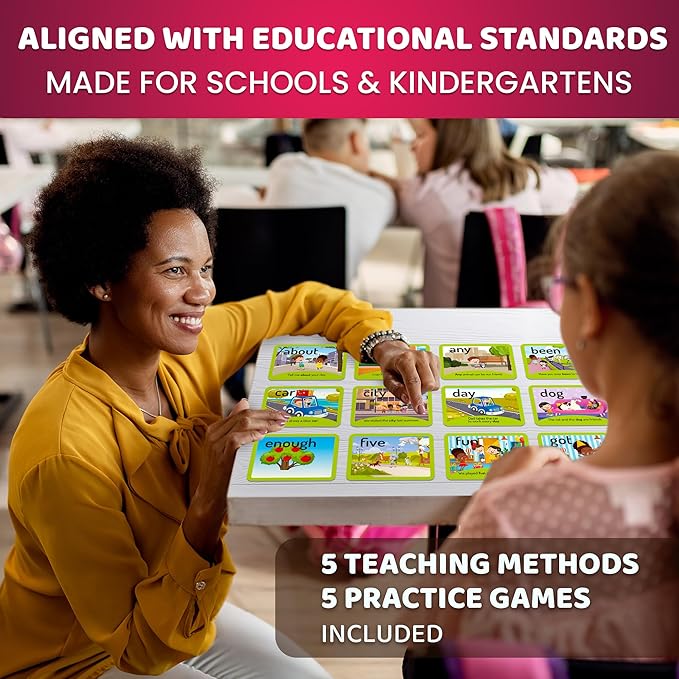 QUOKKA 520 Sight Words Flash Cards with Images & Sentences – Based on Dolch Sight Words Lists for Reading Fluency – Kindergarten Flash Cards for Pre-K to 3rd Grade - Color-Coded Vocabulary Set