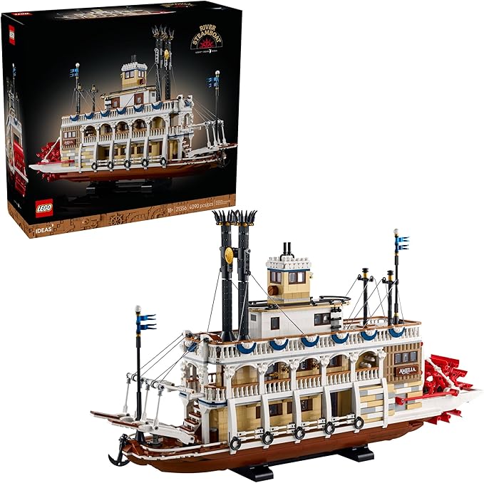 LEGO Ideas River Steamboat Building Set - Room Decor for Men and Women - Boat Model Building Kit for Adults, Ages 18+ - Arts & Crafts Display for Bedroom or Office - Gift Idea for Birthdays - 21356