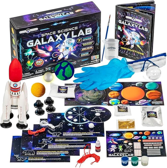 Original Stationery Space Science Kit - Solar System Kit with a Rocket - Outer Space Christmas Science Gift & Kids Gifts - Moon Spinner and a Solar System - Ages 6-14